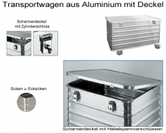 Transportwagen aus Aluminium 730 x 580 x 740 mm (L x B x H)